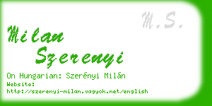 milan szerenyi business card